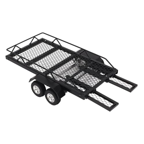1/24 Eisen -RC -Anhänger Im Maßstab, Stabiler Metall -RC -Anhänger Zum Transport Hinter Dem Auto, Hohe Ladung für SCX24 FCX24 Crawler, Off -Road Construction Vehicle Modification von Generic