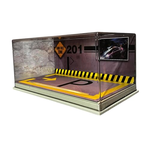 1/24 Modellauto Vitrine mit Parkplatz Diorama Und LED Beleuchtung für Sammler, Milchig 1/24 Modellauto Vitrine mit Parkplatz Diorama Und LED Beleuchtung für Sammler, Milchig von Generic