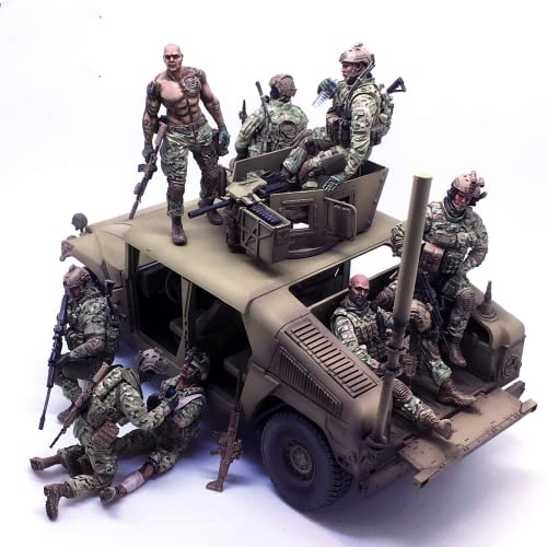 【1/35】 Afghanistan U.S. Army Commando Modell Resin-Soldaten Modellbausatz unmontiert und unbemalt Resinteile (8 Personen, kein Auto) //IJ8H-4 von Generic