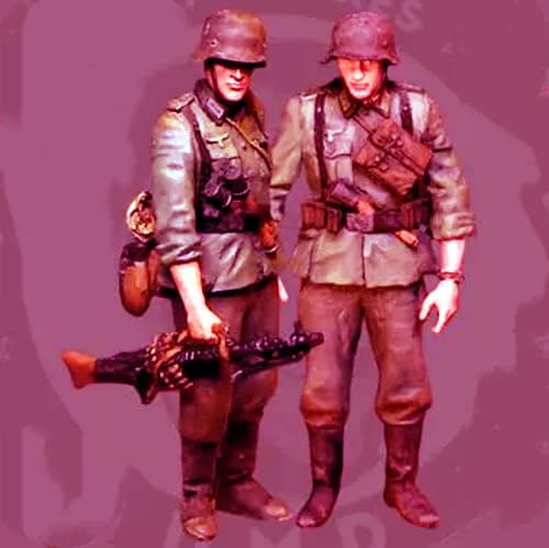 1/35 Resin Miniatures Kit WW2 Deutscher Soldat Resin Modellbausatz (2 Personen) Unmontiert und unbemalt (lk9u-1) von Generic