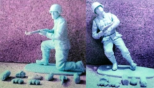 1/35 Resin Miniatures Kit WW2 Deutscher Soldat Resin Modellbausatz (2 Personen) Unmontiert und unbemalt (lk9u-4) von Generic