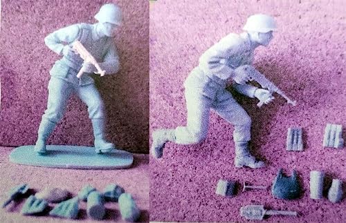 1/35 Resin Miniatures Kit WW2 Deutscher Soldat Resin Modellbausatz (2 Personen) Unmontiert und unbemalt (lk9u-5) von Generic