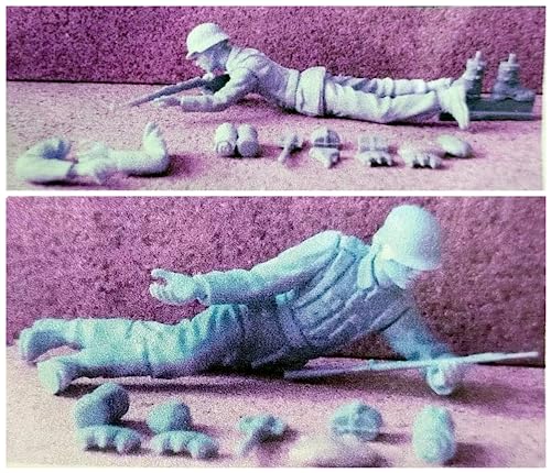 1/35 Resin Miniatures Kit WW2 Deutscher Soldat Resin Modellbausatz (2 Personen) Unmontiert und unbemalt (lk9u-6) von Generic