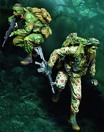 1/35 Resin-Miniaturmodellbausatz WWII Amerikanischer Soldat Resin-Modellbausatz (2 Personen) unmontierte und unbemalte Resinteile (Gx9E-6) von Generic