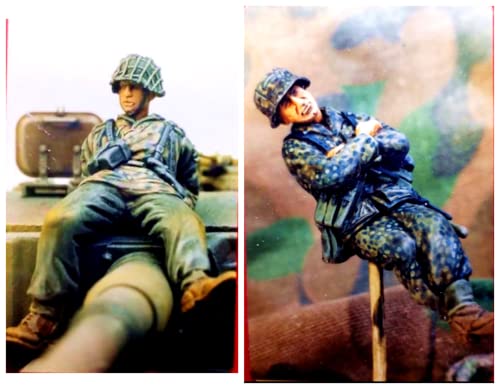 1/35-Resin-Soldatenmodell WWII Deutsche Soldaten Resin-Modellbausatz (2 Personen) (unmontiert und unbemalt) 6ljk-3 von Generic