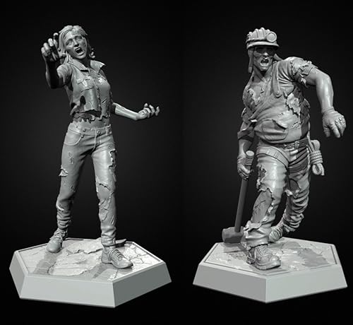 1/35 Sci-Fi Zombie Soldier Resin Soldier Model Kit Unbemaltes und unmontiertes Resinmodell (2 Figuren) // g9X7z15 von Generic
