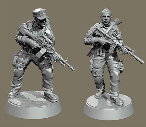 1/35 US Commando Soldier Resin Soldier Model Kit Unbemalte und unmontierte Figur Resin-Modellbausatz (2 Figuren) //g9S7X2 von Generic