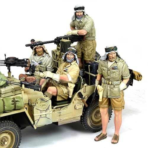 1/35 WWII British Soldiers Resin Soldier Model Kit Unbemaltes und unmontiertes Resinmodell (4 Mann, Keine Fahrzeuge) // g8X7z8 von Generic