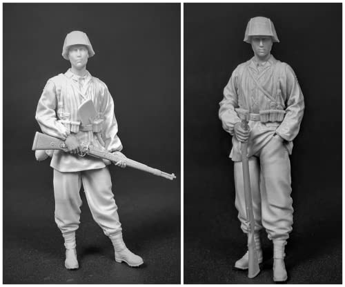 【1/35】 WWII Deutscher Soldat Resin Modellbausatz, unmontierte und unbemalte Miniatur Resin Modellteile (2 Personen) (kw8t-43) von Generic