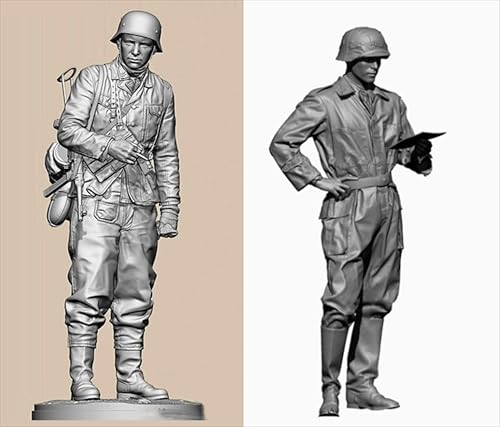 1/35 WWII German Soldier Resin Soldier Model Kit Unbemalt Unmontiert Resin Modell (2 Personen) // U9c5z1 von Generic