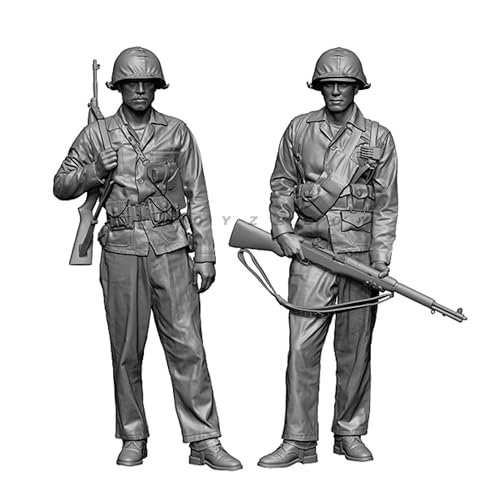 1/35 WWII Soldier Resin Soldier Model Kit Unbemaltes und unmontiertes Resinmodell (2 Personen) // g9X6z3 von Generic