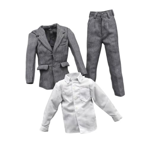 1/6 Männliche Figurenpuppenkleidung, Actionfiguren Kleidung, Handgefertigtes Outfit für 12 Zoll Puppenfigur Accessoires, Hemd mit Jackenhosen 1/6 Männliche Figurenpuppenkleidung, Actionfiguren Kleidung, Handgefertigtes Outfit für 12 Zoll Puppenfigur Accessoires, Hemd mit Jackenhosen von Generic
