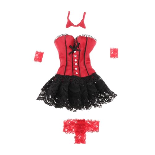 1/6 Skala Weibliche Kleidung Anzug Voller Anzug DIY Puppe Cosplay Mode Pretend Spielen Spielzeug Outfit Puppe Kleidung für 12'' Weibliche Figur, Schwarz von Generic