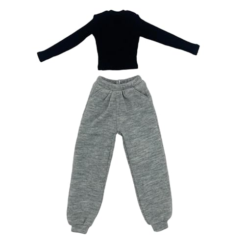 1/6 Skala Weiblicher Puppenkleidung, Langarmpullover Und Jogginghose, Kostüm für 12 Zoll Aktionsfigur, Grau Und Schwarz 1/6 Skala Weiblicher Puppenkleidung, Langarmpullover Und Jogginghose, Kostüm für 12 Zoll Aktionsfigur, Grau Und Schwarz von Generic