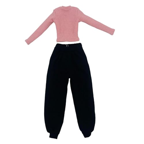 1/6 Skala Weiblicher Puppenkleidung, Langarmpullover Und Jogginghose, Kostüm für 12 Zoll Aktionsfigur, Rosa Und Schwarz 1/6 Skala Weiblicher Puppenkleidung, Langarmpullover Und Jogginghose, Kostüm für 12 Zoll Aktionsfigur, Rosa Und Schwarz von Generic