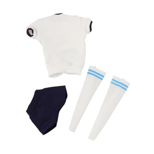 1/6 Weibliche Kleidung Mode Kurzarm Shorts Basic Casual Mini Handgemachte Kleidung für 12 Weibliche Action Figur, Weiß Blau Lockere Passform 1/6 Weibliche Kleidung Mode Kurzarm Shorts Basic Casual Mini Handgemachte Kleidung für 12 Weibliche Action Figur, Weiß Blau Lockere Passform von Generic