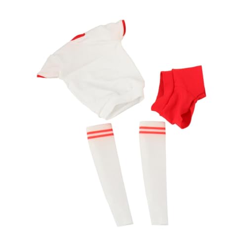 1/6 Weibliche Kleidung Mode Kurzarm Shorts Basic Casual Mini Handgemachte Kleidung für 12 Weibliche Action Figur, Weiß Rot Lockere Passform 1/6 Weibliche Kleidung Mode Kurzarm Shorts Basic Casual Mini Handgemachte Kleidung für 12 Weibliche Action Figur, Weiß Rot Lockere Passform von Generic