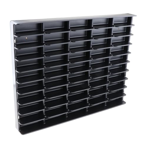 1/64 Skala Diecast Anzeigekoffer für 50 Autos Organisator Aktionsfiguren Halter Präsentation Lagerschrankregal für Sammlerstücke, Schwarz von Generic