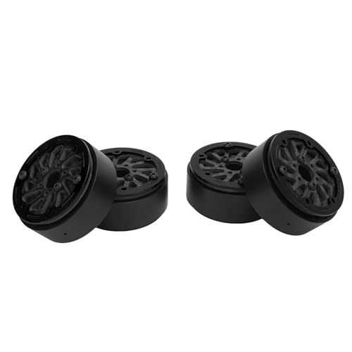 1,9 Zoll Kohlefaser Felgen, Hohe Festigkeit RC Radnaben Glatte Fahrt Einfach Zu Installieren für 1/10 RC Auto (BLACK) von Generic
