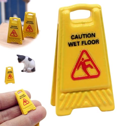 1 x Miniatur-Warnschild für nassen Boden, Mini-Warnschild, für Puppenhaus, realistische Vorsichtsschilder für Rollenspiele und pädagogische Verwendung für kreatives Spielen und Modellsammlungen 1 x Miniatur-Warnschild für nassen Boden, Mini-Warnschild, für Puppenhaus, realistische Vorsichtsschilder für Rollenspiele und pädagogische Verwendung für kreatives Spielen und Modellsammlungen von Generic