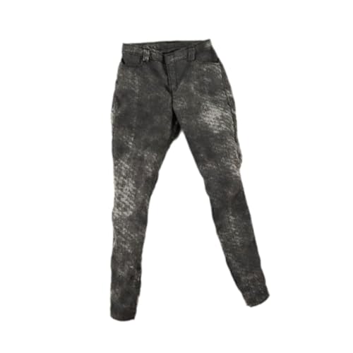 1: 6 Arbeitshosen Puppenkleidung Fashion DIY Look Accessoire Tragbare Verkleidung bequemer lässiger Miniaturhose für Figur, Schwarzgrau von Generic
