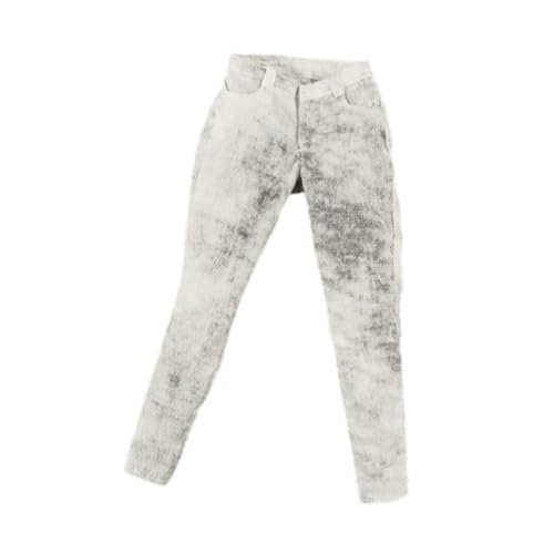 1: 6 Arbeitshosen Puppenkleidung Fashion DIY Look Accessoire Tragbare Verkleidung bequemer lässiger Miniaturhose für Figur, Weiß Schwarz von Generic
