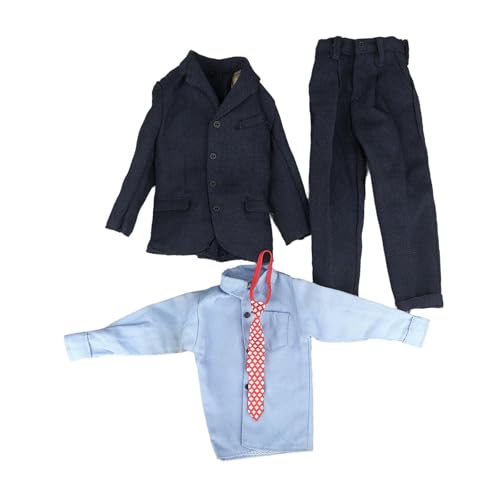 1: 6 Dunkelblau Hinzugefügte Anzüge Beinhalten Langen Hemd, Anhaftungsspitzen Und Hosen, Formal, Rote Krawatte 1: 6 Dunkelblau Hinzugefügte Anzüge Beinhalten Langen Hemd, Anhaftungsspitzen Und Hosen, Formal, Rote Krawatte von Generic