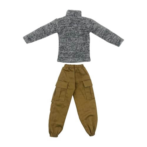 1: 6 Männliche Kleidung Kleidung Strick Rollkragenpullover Und Güterhosen für 12 '' Männliche Actionfigur DIY, Grau von Generic