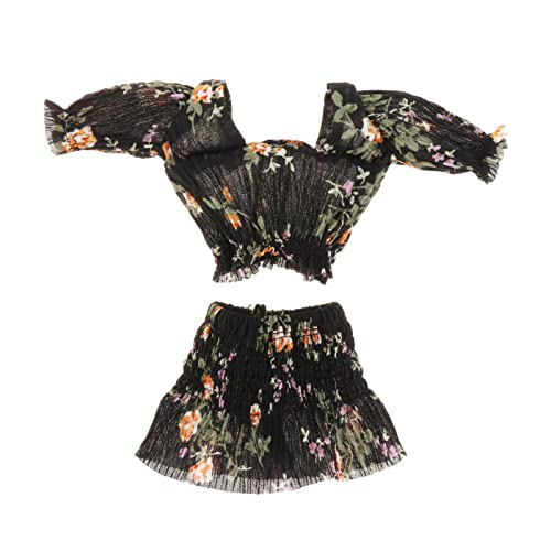 1: 6 Skala Frauen Kurzarm Tops Weibliche Puppen Sommer Miniröir Sommerkleidung für 12 Zoll Actionfigur, Schwarz von Generic