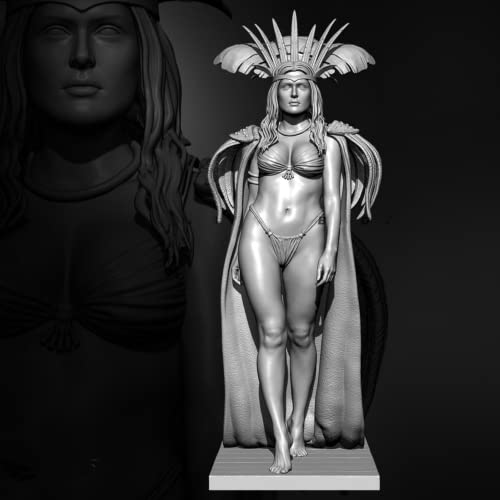 1:24 Antike Fantasy-Kriegerin Resin-Modellbausatz, unmontierte und unbemalte Miniatur-Resin-Modellteile (ZX9i-16) von Generic
