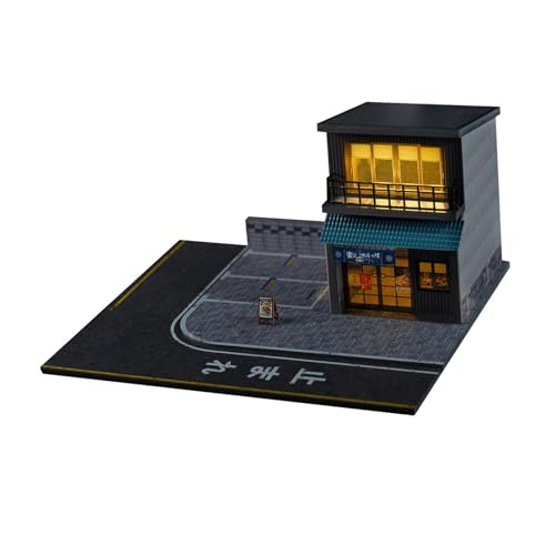 1:64 Parkplatz-Druckguss-Autogaragen-Ornamente mit Licht-Diorama, japanische Restaurant-Szenenanzeige für Druckguss-Automodell 1:64 Parkplatz-Druckguss-Autogaragen-Ornamente mit Licht-Diorama, japanische Restaurant-Szenenanzeige für Druckguss-Automodell von HuadaXtai