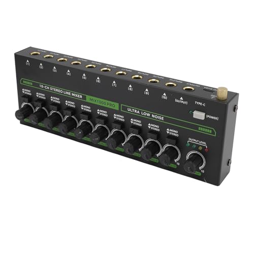 10 Kanal RGB Professional Stereo Sound Mixer für Handheld -Mikrofon, Verstärkerlautsprecher, Reiner Klang, Eisenschale (EU-Stecker) von Generic
