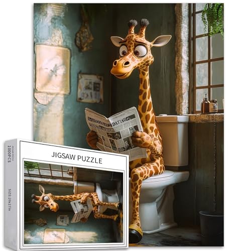1000 Stück Puzzle für Erwachsene, Giraffe geht zur Toilette, bunte Puzzles für Heimdekoration, Familiengeschenke, Perfekt für Spieleabende, 50 x 70 cm 1000 Stück Puzzle für Erwachsene, Giraffe geht zur Toilette, bunte Puzzles für Heimdekoration, Familiengeschenke, Perfekt für Spieleabende, 50 x 70 cm von Generic
