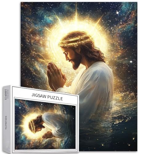 1000 Teile Jesus faltete seine Hände im Gebet Puzzle für Erwachsene, 68,6 x 50,8 cm, herausfordernde Familienaktivitätsspiele, buntes DIY-Bastelpuzzle für Heimdekoration, Geschenke 1000 Teile Jesus faltete seine Hände im Gebet Puzzle für Erwachsene, 68,6 x 50,8 cm, herausfordernde Familienaktivitätsspiele, buntes DIY-Bastelpuzzle für Heimdekoration, Geschenke von Generic
