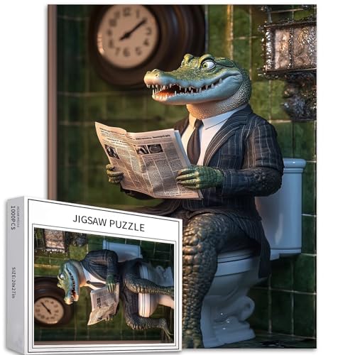1000 Teile Krokodil-Puzzle für Erwachsene, Zeitungslesen, Familienaktivitätsspiele, buntes Puzzle für Heimdekoration, Geschenke, 50 x 70 cm 1000 Teile Krokodil-Puzzle für Erwachsene, Zeitungslesen, Familienaktivitätsspiele, buntes Puzzle für Heimdekoration, Geschenke, 50 x 70 cm von Generic