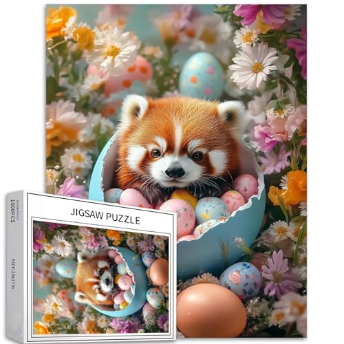 1000 Teile Neugeborenes rotes Panda-Ei Puzzle für Erwachsene Happy Easter Puzzles Tiere Puzzle Bunte DIY-Puzzles für Heimdekoration, Geschenke, Familienpuzzle, perfekt für Spieleabende, 68,6 x 50,8 cm 1000 Teile Neugeborenes rotes Panda-Ei Puzzle für Erwachsene Happy Easter Puzzles Tiere Puzzle Bunte DIY-Puzzles für Heimdekoration, Geschenke, Familienpuzzle, perfekt für Spieleabende, 68,6 x 50,8 cm von Generic