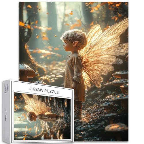 1000 Teile Niedlich Elf Junge Erwachsene Puzzle - Magische Waldszene - Bunte Puzzle DIY Home Dekoration, Geschenke, Familie Puzzle perfekt für Abende von Generic
