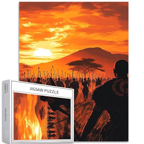 1000 Teile Puzzle für Erwachsene, Krieger mit Speer, herausforderndes Kunstpuzzle, Familienaktivitätsspiele, buntes Puzzle für Heimdekoration, Geschenke, 50 x 70 cm 1000 Teile Puzzle für Erwachsene, Krieger mit Speer, herausforderndes Kunstpuzzle, Familienaktivitätsspiele, buntes Puzzle für Heimdekoration, Geschenke, 50 x 70 cm von Generic