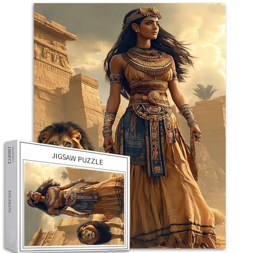 1000 Teile Sumerische Göttin und Löwe Puzzle für Erwachsene, bunte DIY-Puzzles für Heimdekoration, Geschenke, Familienpuzzle, perfekt für Spieleabende, 68 x 50 cm 1000 Teile Sumerische Göttin und Löwe Puzzle für Erwachsene, bunte DIY-Puzzles für Heimdekoration, Geschenke, Familienpuzzle, perfekt für Spieleabende, 68 x 50 cm von Generic