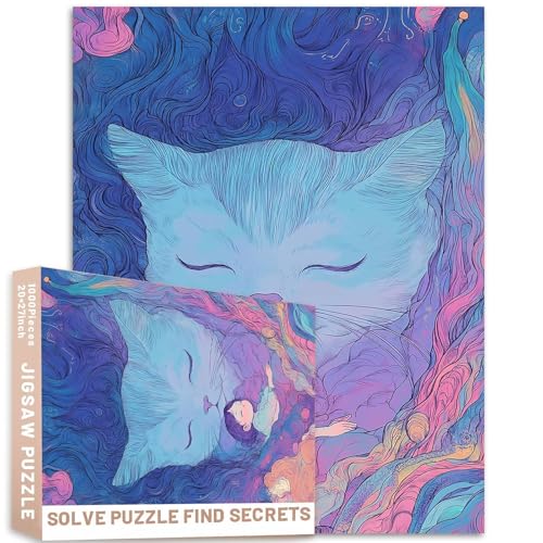 1000 Teile großer Pyrenäen-Hund, lächelnder Strand-Puzzle, 68,6 x 50,8 cm, buntes Puzzle, für Erwachsene, Teenager, buntes Puzzle, für Heimdekoration, Geschenke von Generic