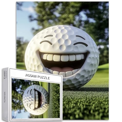 1000 Teile lächelnde Golfball-Puzzles für Erwachsene, Golf-Puzzle, Golf-Sport-Puzzle, 68,6 x 50,8 cm, anspruchsvolle Familienaktivitäten, bunte DIY-Handarbeit, Bastelpuzzle für Heimdekoration, 1000 Teile lächelnde Golfball-Puzzles für Erwachsene, Golf-Puzzle, Golf-Sport-Puzzle, 68,6 x 50,8 cm, anspruchsvolle Familienaktivitäten, bunte DIY-Handarbeit, Bastelpuzzle für Heimdekoration, von Generic