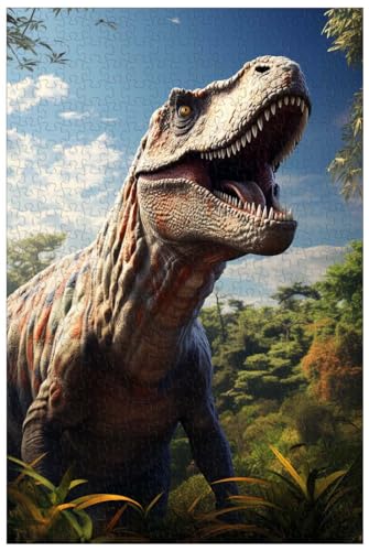 1000-teilige Holzpuzzles für Erwachsene, Dinosaurier-Puzzle, Tyrannosaurus Rex in freier Wildbahn im Zeitalter der Dinosaurier (B ; 500) von Generic