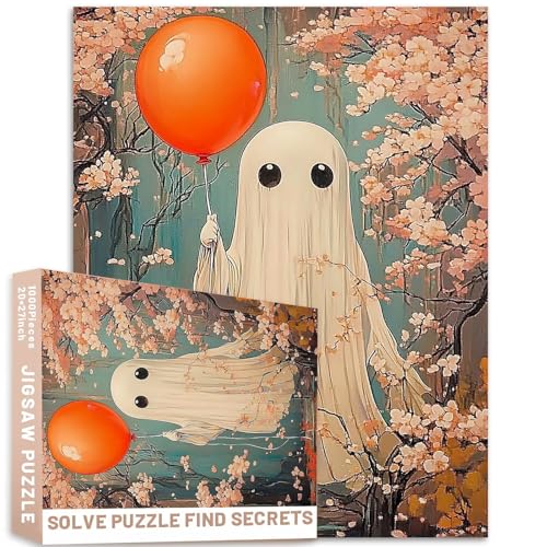 1000-teiliges Geister-Kirschblüten-Ballon-Puzzle, 68,6 x 50,8 cm, skurriles Ölgemälde, Halloween-Kunst, anspruchsvolle Familien-Aktivitätsspiele, buntes DIY-Bastelpuzzle für Heimdekoration, Geschenke 1000-teiliges Geister-Kirschblüten-Ballon-Puzzle, 68,6 x 50,8 cm, skurriles Ölgemälde, Halloween-Kunst, anspruchsvolle Familien-Aktivitätsspiele, buntes DIY-Bastelpuzzle für Heimdekoration, Geschenke von Generic