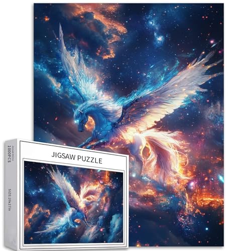 1000-teiliges Puzzle, Pegasus-Engel für Erwachsene, 50 × 70 cm, Universum, Sternenhimmel, Puzzle, herausfordernde Familienaktivitäten, bunt, DIY, Basteln, Puzzle, Kunst, Wanddekoration, DIY, 1000-teiliges Puzzle, Pegasus-Engel für Erwachsene, 50 × 70 cm, Universum, Sternenhimmel, Puzzle, herausfordernde Familienaktivitäten, bunt, DIY, Basteln, Puzzle, Kunst, Wanddekoration, DIY, von Generic