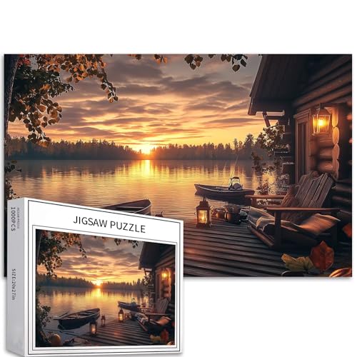 1000-teiliges Puzzle für Erwachsene, ruhiger See, Kunst-Puzzle, anspruchsvolle Familienaktivitäten, buntes Bastelpuzzle für Heimdekoration, Geschenke, 68 x 50 cm 1000-teiliges Puzzle für Erwachsene, ruhiger See, Kunst-Puzzle, anspruchsvolle Familienaktivitäten, buntes Bastelpuzzle für Heimdekoration, Geschenke, 68 x 50 cm von Generic