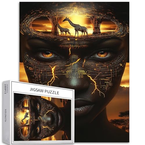 1000-teiliges Puzzle mit Giraffe für Erwachsene, bunte DIY-Puzzles für Heimdekoration, Geschenke, Familienpuzzle, perfekt für Spieleabende, 50 x 70 cm 1000-teiliges Puzzle mit Giraffe für Erwachsene, bunte DIY-Puzzles für Heimdekoration, Geschenke, Familienpuzzle, perfekt für Spieleabende, 50 x 70 cm von Generic