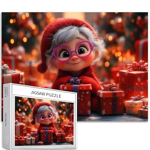 1000-teiliges Puzzle mit Weihnachtsmannmütze, für Erwachsene, Kunst-Puzzle, bunte DIY-Puzzles für Heimdekoration, Geschenke, Familienpuzzle, perfekt für Spielabende, 70 x 50 cm 1000-teiliges Puzzle mit Weihnachtsmannmütze, für Erwachsene, Kunst-Puzzle, bunte DIY-Puzzles für Heimdekoration, Geschenke, Familienpuzzle, perfekt für Spielabende, 70 x 50 cm von Generic