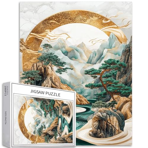 1000-teiliges Puzzle mit antiken Höhlen und Bonsai, für Erwachsene, japanischer Ukiyo-e-Stil, Kunstpuzzle, bunt, DIY-Puzzles für Heimdekoration, Geschenke, Familienpuzzle, perfekt für Spieleabende, 1000-teiliges Puzzle mit antiken Höhlen und Bonsai, für Erwachsene, japanischer Ukiyo-e-Stil, Kunstpuzzle, bunt, DIY-Puzzles für Heimdekoration, Geschenke, Familienpuzzle, perfekt für Spieleabende, von Generic
