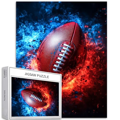 1000-teiliges Rugby-Puzzle für Erwachsene, Fußball an der Kreuzung von Eis und Feuer, Puzzle, herausfordernde Familienaktivitäten, bunt, DIY, Basteln, Sportpuzzle für Heimdekoration, Geschenke, 68 x 1000-teiliges Rugby-Puzzle für Erwachsene, Fußball an der Kreuzung von Eis und Feuer, Puzzle, herausfordernde Familienaktivitäten, bunt, DIY, Basteln, Sportpuzzle für Heimdekoration, Geschenke, 68 x von Generic