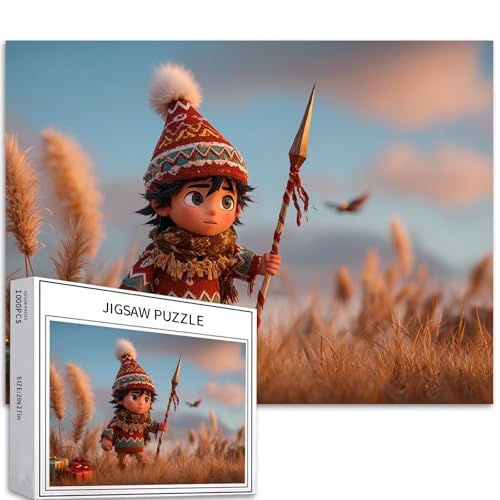 1000-teiliges Weihnachtspuzzle mit Aborigine-Jungen, für Erwachsene, Kunst-Puzzle, bunte DIY-Puzzles für Heimdekoration, Geschenke, Familienpuzzle, perfekt für Spieleabende, 70 × 50 cm 1000-teiliges Weihnachtspuzzle mit Aborigine-Jungen, für Erwachsene, Kunst-Puzzle, bunte DIY-Puzzles für Heimdekoration, Geschenke, Familienpuzzle, perfekt für Spieleabende, 70 × 50 cm von Generic